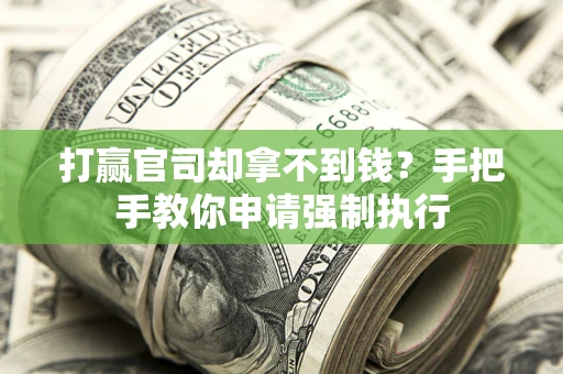 济南打赢官司却拿不到钱？手把手教你申请强制执行