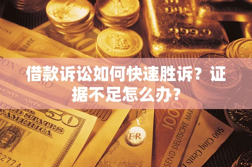 济南借款诉讼如何快速胜诉？证据不足怎么办？
